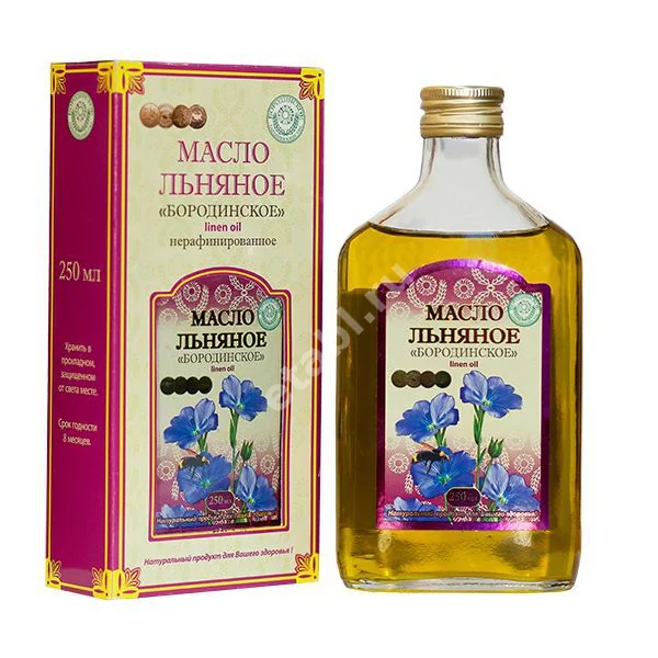 ЛЬНЯНОЕ МАСЛО (фл.) 250мл N1 (Бородинское, РФ)