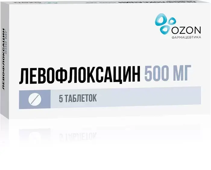 ЛЕВОФЛОКСАЦИН табл. п.п.о. 500мг N5 (ОЗОН, РФ)