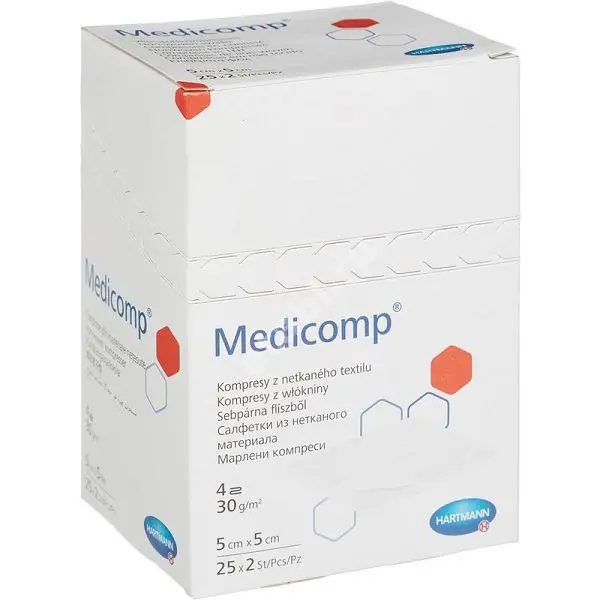 САЛФЕТКИ МЕДИЦИНСКИЕ Medicomp неткан. стер. 5х5см N50 (Пауль Хартманн, ГЕРМАНИЯ)