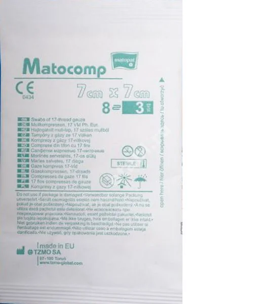 САЛФЕТКИ МЕДИЦИНСКИЕ Матокомп стер. 7х7см N3 (БЕЛЛА, ПОЛЬША)