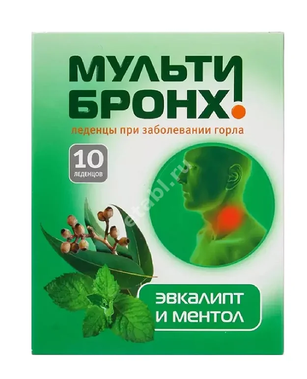 МУЛЬТИ-БРОНХ д/горла леденцы N10 Эвкалипт/Ментол (Доро, РФ)