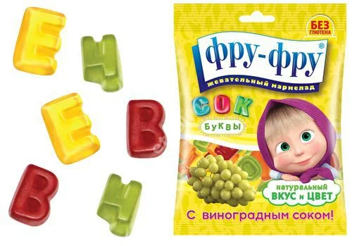 ФРУ-ФРУ Маша и Медведь мармелад Буквы 100г (СЛАДКАЯ СКАЗКА, ЧЕХИЯ)