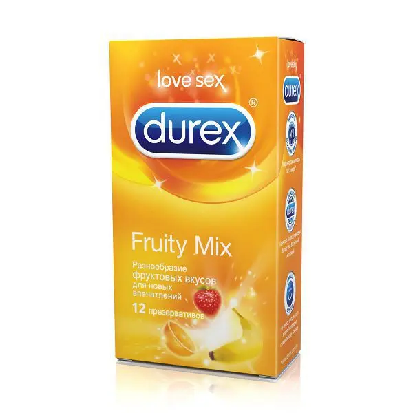 ДЮРЕКС (DUREX) Fruity Mix презервативы N12 (РЕКИТТ БЕНКИЗЕР, ВЕЛИКОБРИТАНИЯ)