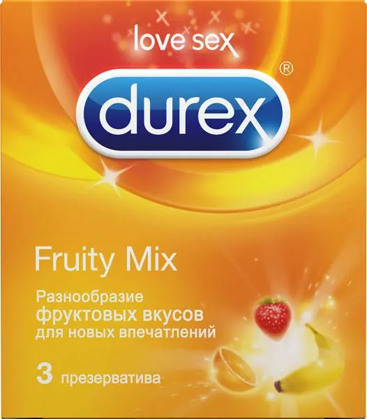 ДЮРЕКС (DUREX) Fruity Mix презервативы N3 (РЕКИТТ БЕНКИЗЕР, ВЕЛИКОБРИТАНИЯ)