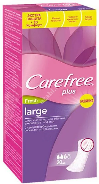 КЭФРИ (CAREFREE) прокладки ежедневные Плюс Ладж N20 Фреш (ДЖНС&ДЖНС, ИТАЛИЯ)
