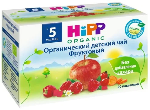 ХИПП (HIPP) Фруктовый чай травяной детский (фильтр-пак.) 1.5г N20 Яблоко, шиповника плоды, морковь, свекла, малина (Улрих Волтер, ГЕРМАНИЯ)