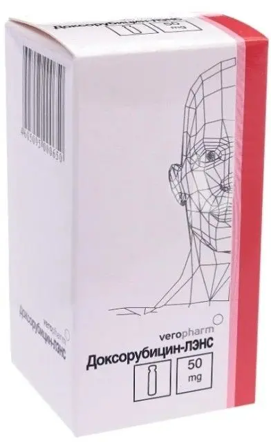 ДОКСОРУБИЦИН лиоф. д/р-ра д/внутрисосуд. и внутрипузырн. введ. (фл.) 50мг N1 (ВЕРОФАРМ, РФ)