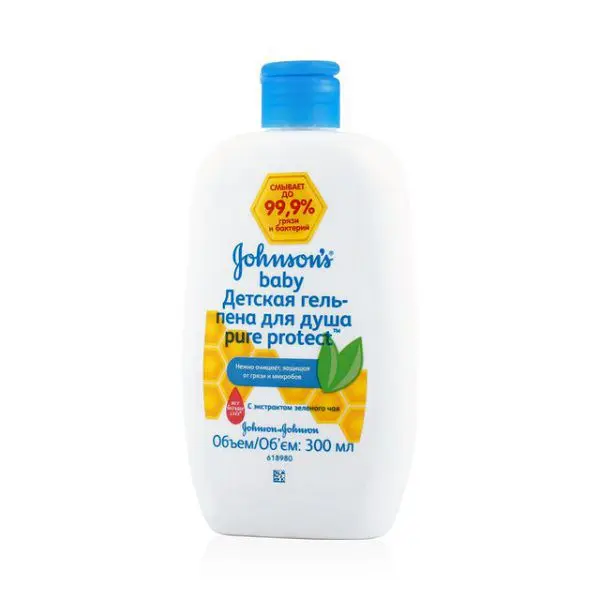 ДЖОНСОНС БЕБИ Pure Protect гель-пена д/душа 0м+ 300мл (ДЖНС&ДЖНС, ИТАЛИЯ)