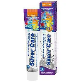 СИЛЬВЕР КЕА (SILVER CARE) зубная паста б/фтора 6-12лет 50мл (ПРЕМЬЕР-ПРОДУКТ, РФ)