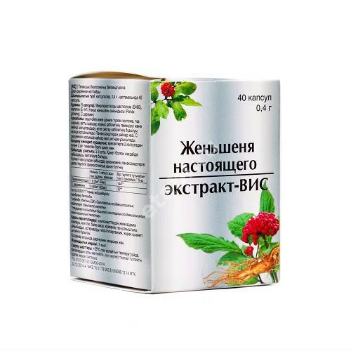 ЖЕНЬШЕНЬ НАСТОЯЩИЙ ЭКСТРАКТ капс. 0.4г N40 (НАБИСС, РФ)