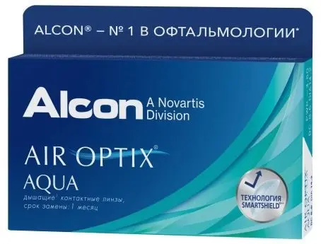 ЛИНЗЫ КОНТАКТНЫЕ AIR Optix Aqua 6шт традиц 1мес дневн б/цв -2.50 8.6 (АЛКОН, США)