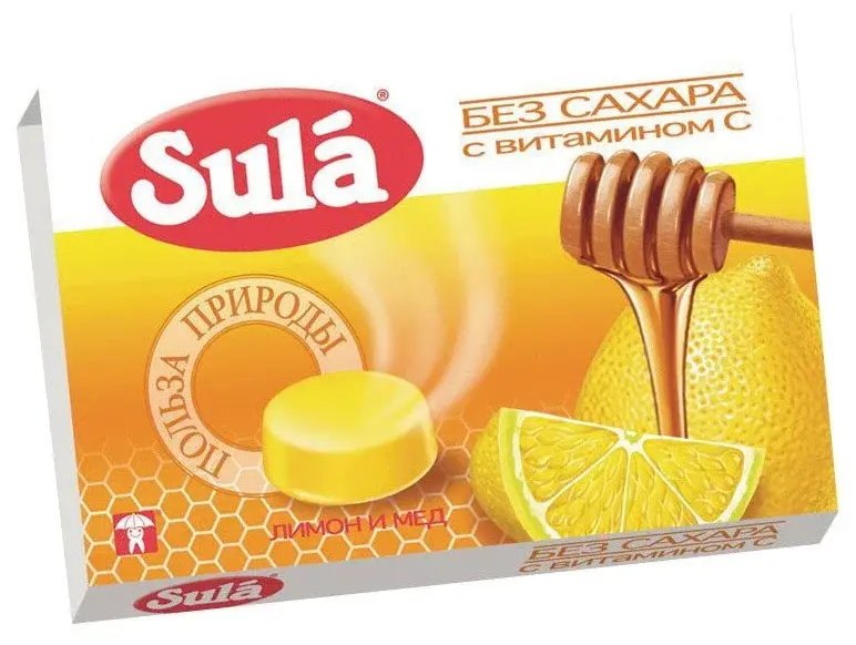 СУЛА (SULA) леденцы (блист.) 18г Мед Лимон (Перфетти Ван Мелле, РФ)
