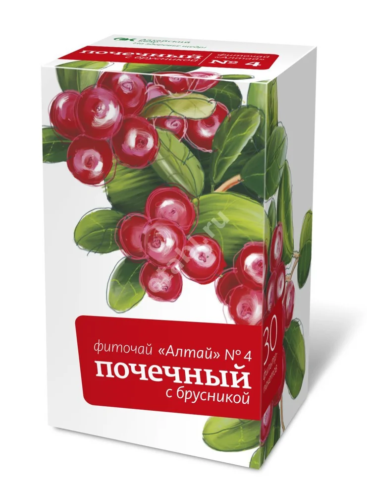 АЛТАЙ N04 Почечный с Брусникой фиточай (фильтр-пак.) 2г N30 (Алтайский  Кедр, РФ)