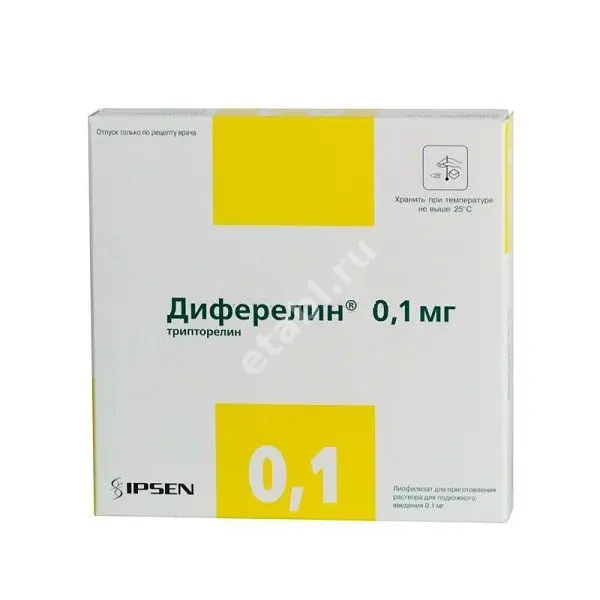 ДИФЕРЕЛИН лиоф. д/сусп. для п/к введ. (фл.) 0.1мг N7 (БОФУР  ИПСЕН, ФРАНЦИЯ)