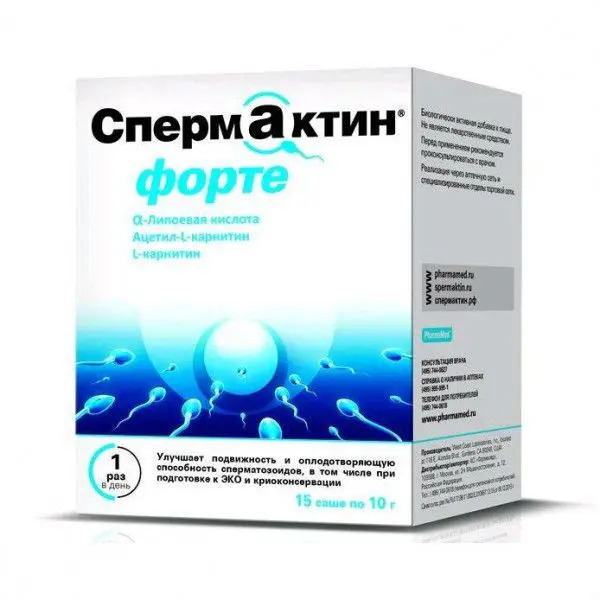 СПЕРМАКТИН ФОРТЕ пор. д/р-ра внутр. (саше) 10г N15 (ФАРМАМЕД, США)