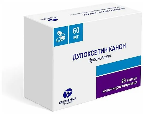 ДУЛОКСЕТИН КАНОН капс. кшр. 60мг N28 (КАНОНФАРМА, РФ)