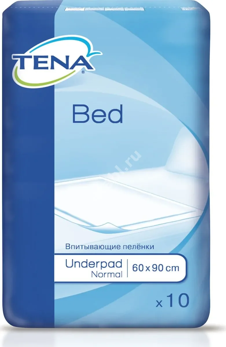 ТЕНА Bed Underpad Normal пеленки впитывающие 60х90см N10 (Эссити Хайджин энд Хелс, ПОЛЬША)