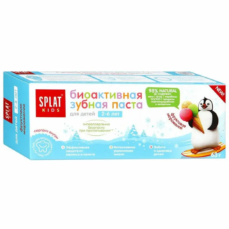 СПЛАТ Kids зубная паста Фруктовое мороженое 2-6лет 50мл (Сплат Глобал, РФ)