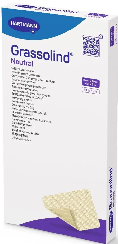 ПОВЯЗКА Мазевая Гразолинд (Grassolind) стер. 10х20см N30 (ПАУЛЬ ХАРТМАНН, ГЕРМАНИЯ)