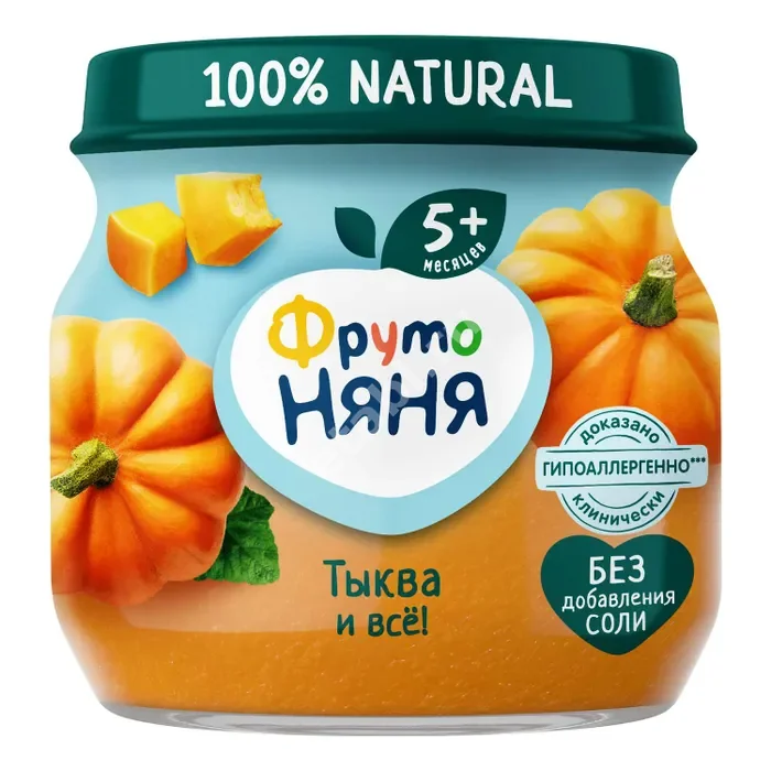ФРУТОНЯНЯ пюре овощное 5м+ 80г Тыква (Прогресс, РФ)