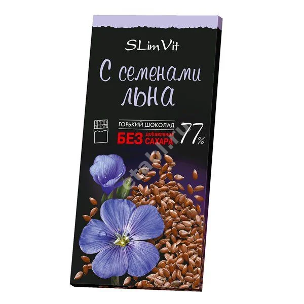 ЛАКОМСТВА ДЛЯ ЗДОРОВЬЯ шоколад горький 60г Семена льна (Конфаэль, РФ)