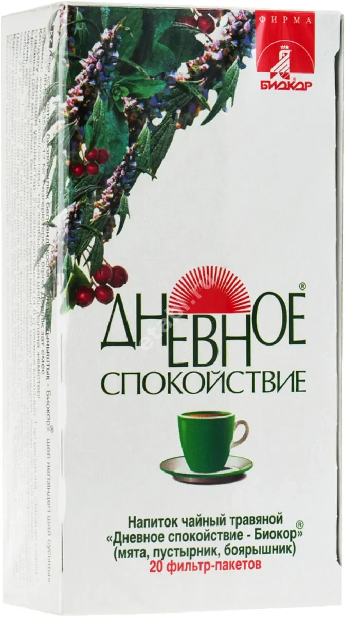 ДНЕВНОЕ СПОКОЙСТВИЕ чайный напиток (фильтр-пак.) 2г N20 (Биокор, РФ)