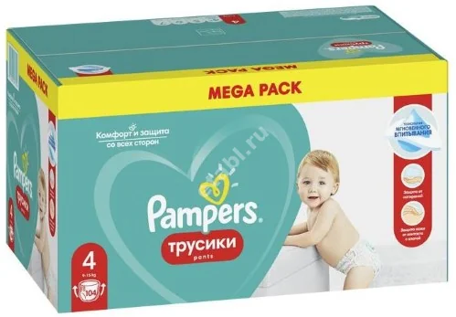 ПАМПЕРС подгузники-трусики Pants 9-15кг р.макси 4 N104 (ПРОКТЕР & ГЕМБЛ , РФ/ПОЛЬША)