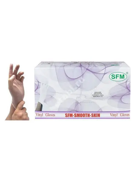 ПЕРЧАТКИ МЕДИЦИНСКИЕ нестер. винил. р.S (50пар) N100 (СФМ Госпиталь Продактс, ГЕРМАНИЯ)
