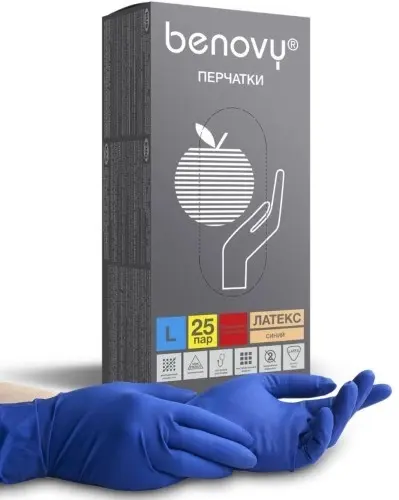 ПЕРЧАТКИ МЕДИЦИНСКИЕ нестер. латекс р.9-10 (XL) (25пар) N50 (Топ Глов, МАЛАЙЗИЯ)
