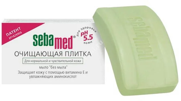 СЕБАМЕД плитка очищающая Мыло без мыла 0м+ 100г (Себафарма, ГЕРМАНИЯ)