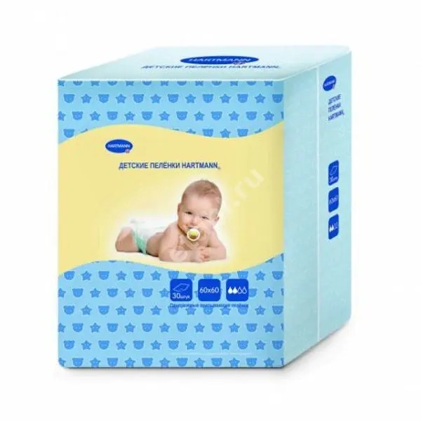 ХАРТМАН пеленки впитывающие детские 60х90см N30 (Пауль Хартманн, ГЕРМАНИЯ)