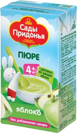 САДЫ ПРИДОНЬЯ пюре фруктовое 4м+ 125г Яблоко (Придонье АПК, РФ)