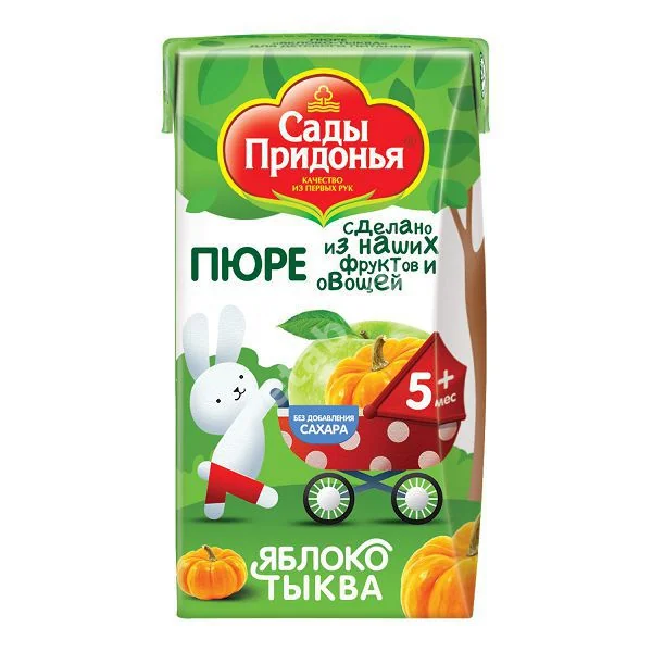 САДЫ ПРИДОНЬЯ пюре фруктовое 5м+ 125г Яблоко/тыква (Придонье АПК, РФ)