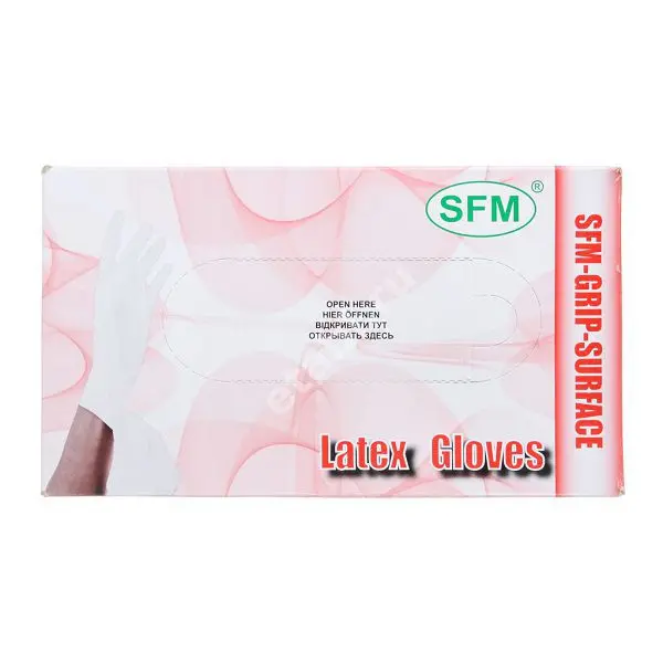ПЕРЧАТКИ МЕДИЦИНСКИЕ нестер. латекс р.S (50пар) N100 (СФМ Госпиталь Продактс, ГЕРМАНИЯ)