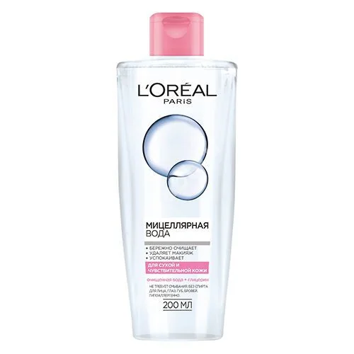 ЛОРЕАЛЬ (L-OREAL) мицеллярная вода д/сух/чувст кожи 200мл (Лореаль Продукцион Дойчланд, ГЕРМАНИЯ)