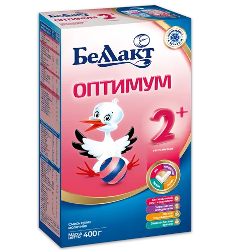 БЕЛЛАКТ Оптимум смесь сухая 2 6-12м 400г (Беллакт, БЕЛАРУСЬ)