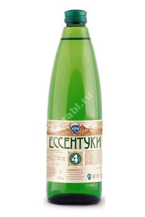 ВОДА МИНЕРАЛЬНАЯ Ессентуки N4 (бут. стекл.зажим) 0.5л (Ессентукские Минеральные Воды+, РФ)