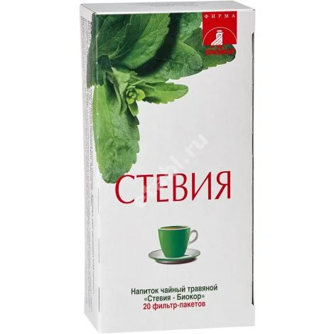 СТЕВИЯ чайный напиток (фильтр-пак.) 2г N20 (Биокор, РФ)