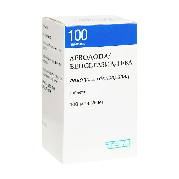 ЛЕВОДОПА/БЕНСЕРАЗИД ТЕВА табл. 100мг+25мг N100 (ТЕВА, ВЕНГРИЯ)