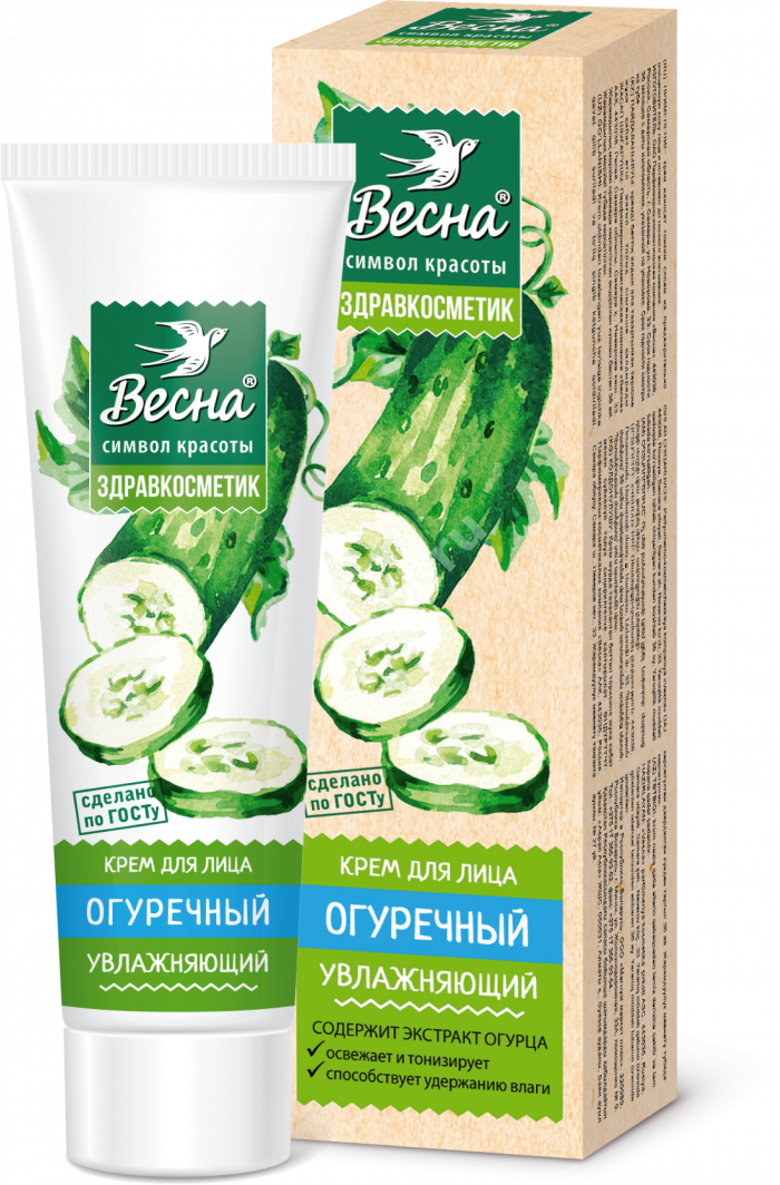 ВЕСНА крем для лица увлаж Огуречный 40мл (Весна ПФКК, РФ)