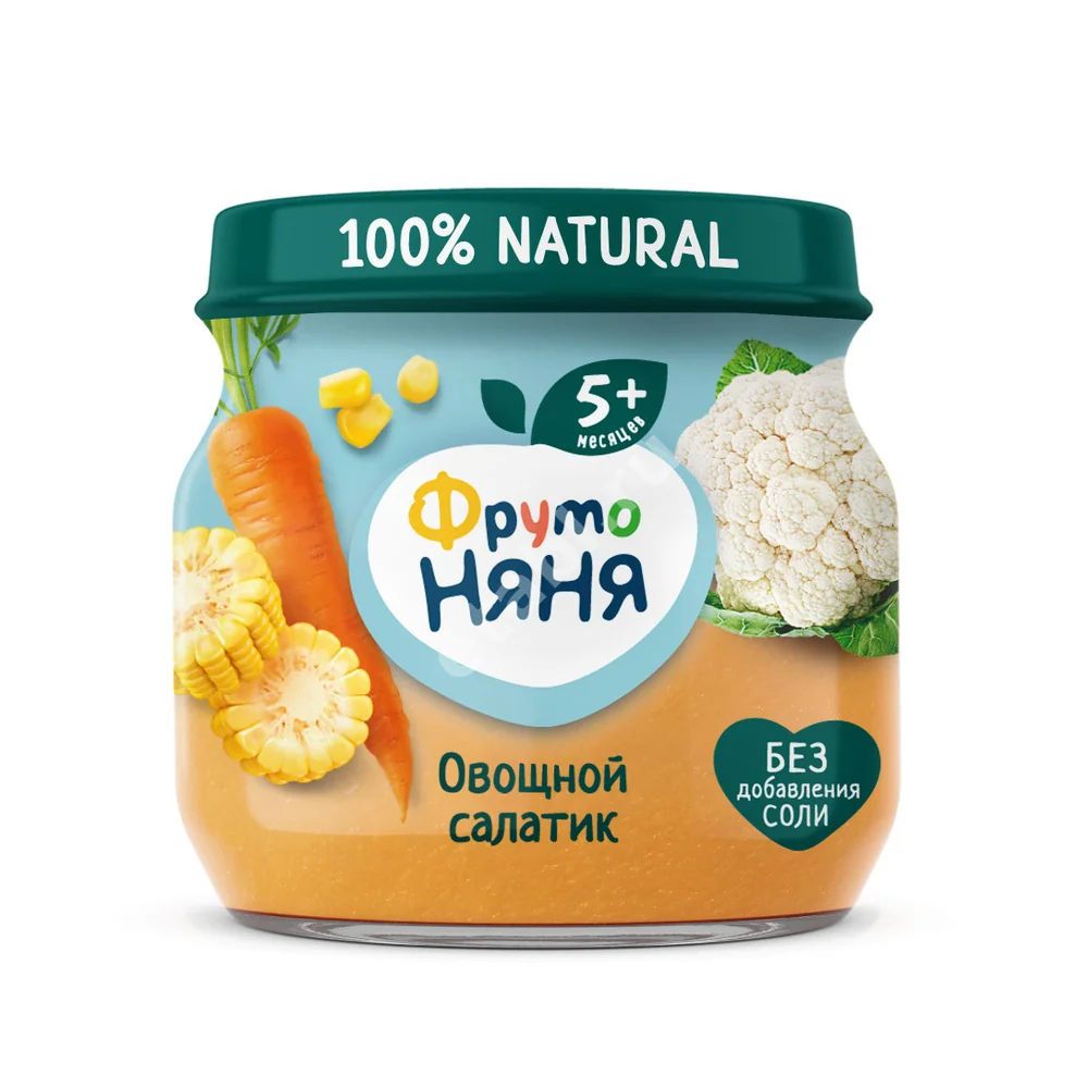 ФРУТОНЯНЯ пюре овощное 5м+ 80г Салатик овощной (Прогресс, РФ)