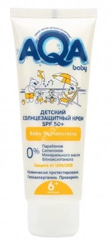 АКВА БЭБИ (AQA BABY) крем солнцезащит SPF50+ 6м+ 75мл (Манн и Шредер Руссланд, РФ)