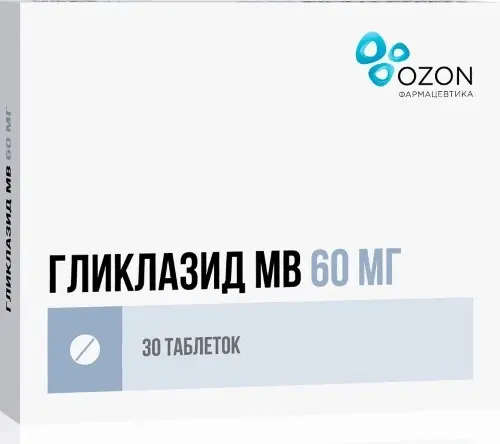 ГЛИКЛАЗИД МВ табл. с модиф. высвоб. 60мг N30 (ОЗОН, РФ)