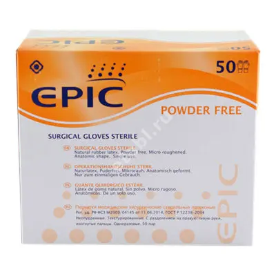 ПЕРЧАТКИ ХИРУРГИЧЕСКИЕ стер. латекс р.7-8 (M) (50пар) N100 (ХелиоМед, АВСТРИЯ)