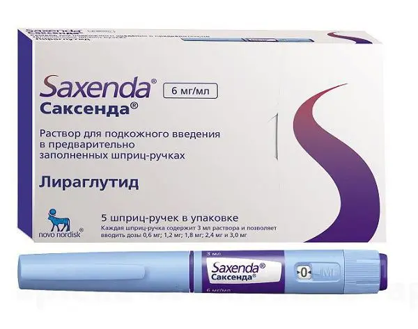 САКСЕНДА р-р для п/к введ. (шприц-ручка) 6мг/мл - 3мл N5 (НОВО НОРДИКС, ДАНИЯ)