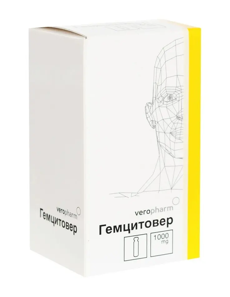 ГЕМЦИТОВЕР лиоф. д/р-ра д/инф. (фл.) 1г N1 (ВЕРОФАРМ, РФ)