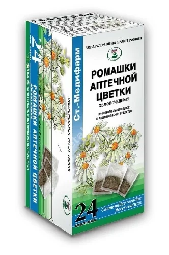 РОМАШКА ЦВЕТКИ сырье (фильтр-пак.) 1.5г N24 (СТ-Медифарм, РФ)