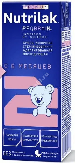 НУТРИЛАК Премиум смесь готовая молочная 2 6-12м 200мл (Нутритек, ЭСТОНИЯ)