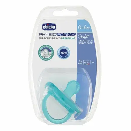 ЧИККО (Chicco) пустышка силик. Physio soft 0м+ голуб (Артсана, ИТАЛИЯ)