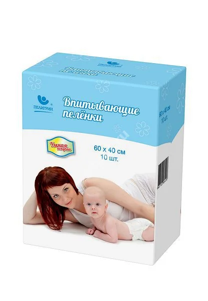 ПЕЛИГРИН пеленки впитывающие Умная покупка детские 40х60см N10 (Санте, РФ)